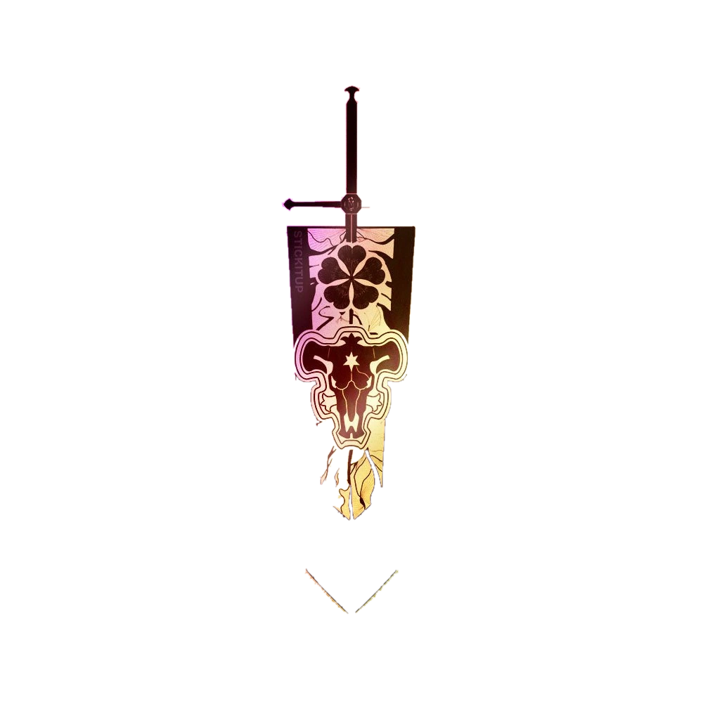 Sword Banner Dark Holographic Stickers